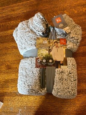 Royal Class Men's Sherpa Quarter-Zip Pullover - Light Gray - XL